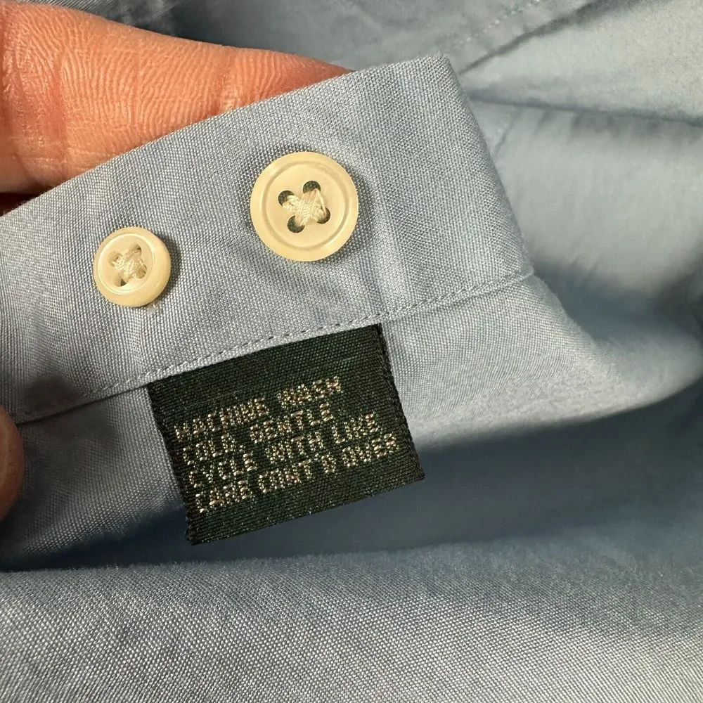 Vintage J Crew Mens Dress Shirt 16.5 Blue Oarsman Button Down‎ Chambray